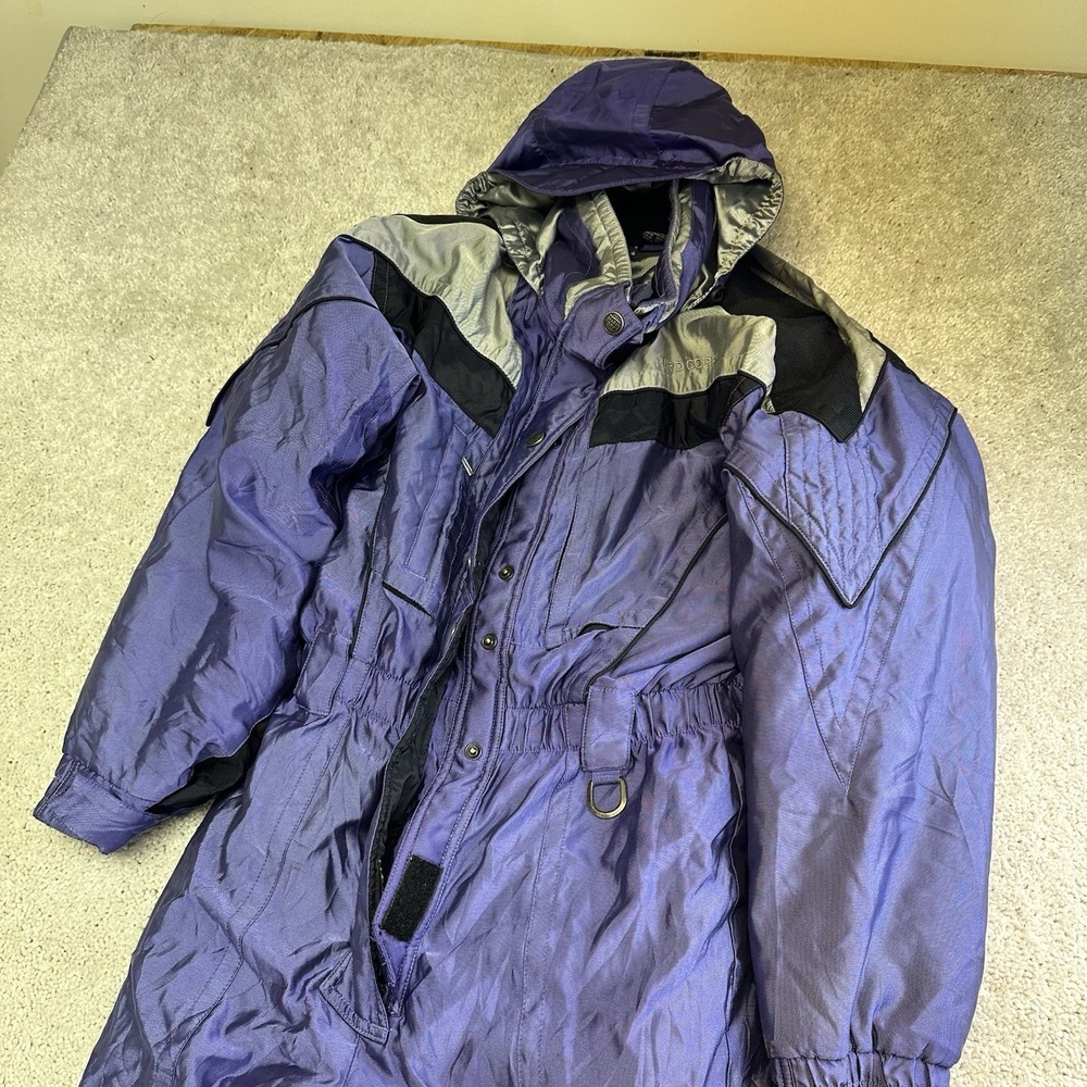 Vintage 80s 90s Womens One Piece Gore-Tex Ski Suit Blue Purple Size Large - Picture 2 of 13